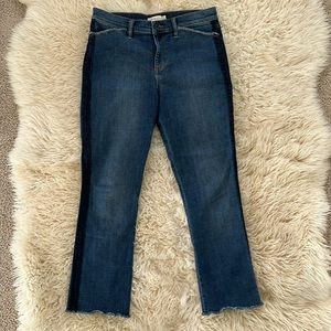 Tory Burch crop fringe jeans like new size 28